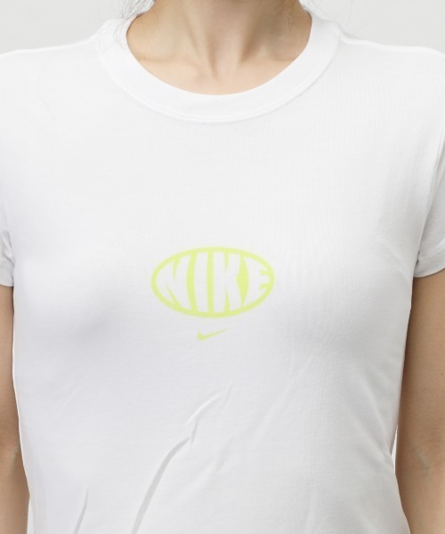 NIKE（ナイキ）の「ナイキ NIKE ナイキ  NSW チル ニット MD クロップ S/S Tシャツ OP（Tシャツ/カットソー・レディース・ホワイト/ダークグレー/ライラック・S/M/L）」の8枚目の写真