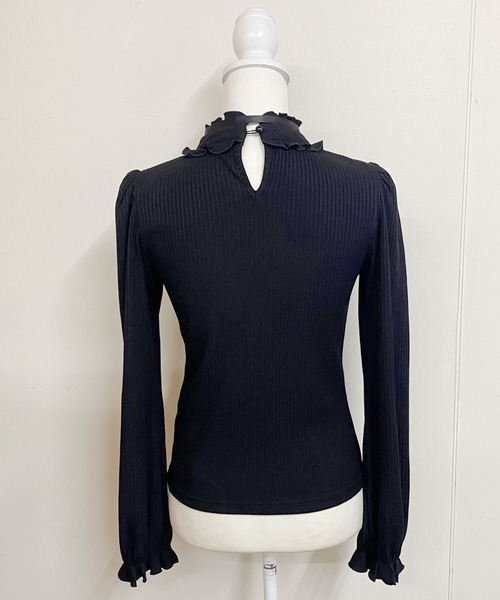 セール】ワントーンハートくり抜きテレコトップス（Tシャツ/カットソー