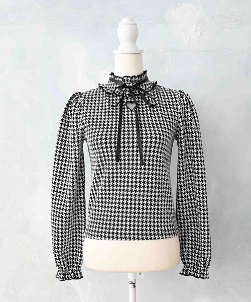 セール】ワントーンハートくり抜きテレコトップス（Tシャツ/カットソー