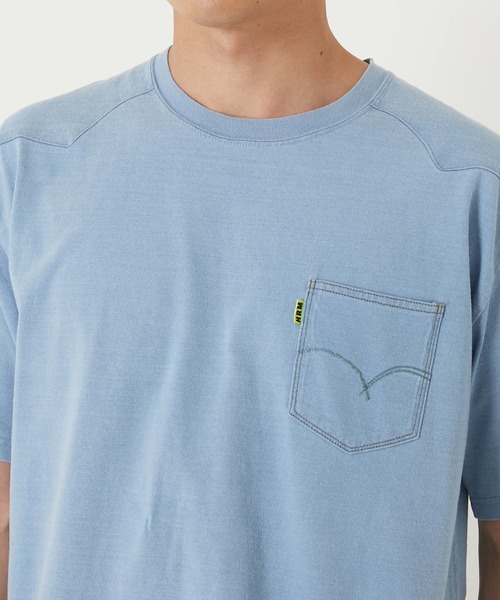 HOLLYWOOD RANCH MARKET(ハリウッドランチマーケット)の「CS0027 INDIGO DYEDアメリカンヴィンテージウエスタンショートスリーブT(Tシャツ/カットソー・メンズ・インディゴブルー・MEDIUM/SMALL/X-LARGE/LARGE)」の5枚目の写真