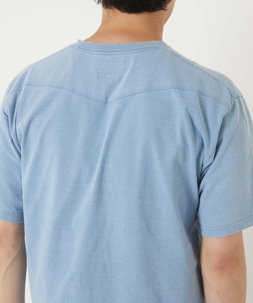 HOLLYWOOD RANCH MARKET(ハリウッドランチマーケット)の「CS0027 INDIGO DYEDアメリカンヴィンテージウエスタンショートスリーブT(Tシャツ/カットソー・メンズ・インディゴブルー・MEDIUM/SMALL/X-LARGE/LARGE)」の6枚目の写真