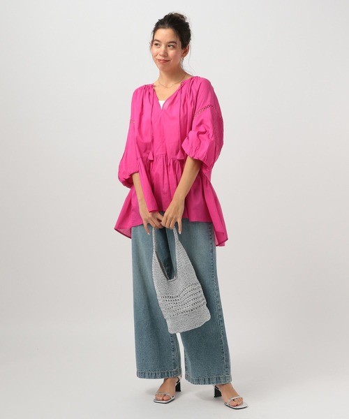 BAYFLOW(ベイフロー)の「インディアンEMBブラウス(シャツ/ブラウス・レディース・オフホワイト/ブラック/ピンク・FREE)」の12枚目の写真