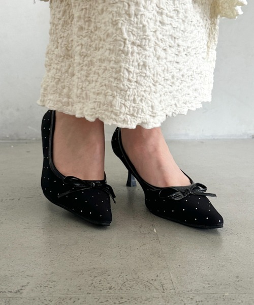 MYMOOD.(マイムード)の「ドットローヒールリボンパンプス(パンプス・レディース・ブラック/ホワイト・24.5cm/23.5cm)」の13枚目の写真