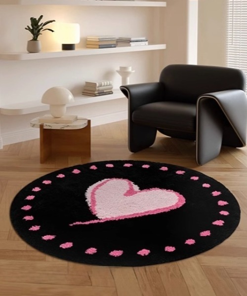 セール】ハート柄ラウンドラグマット ミニラグマット バス キッチン