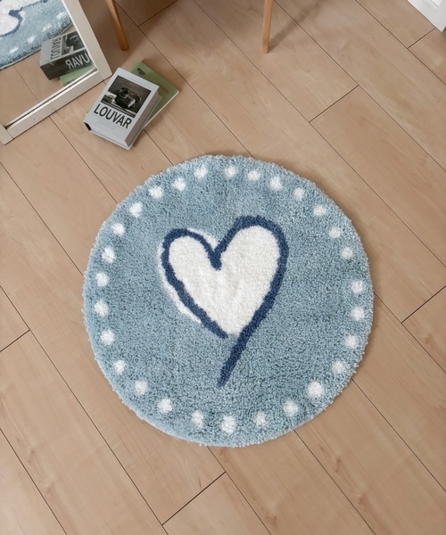 セール】ハート柄ラウンドラグマット ミニラグマット バス キッチン