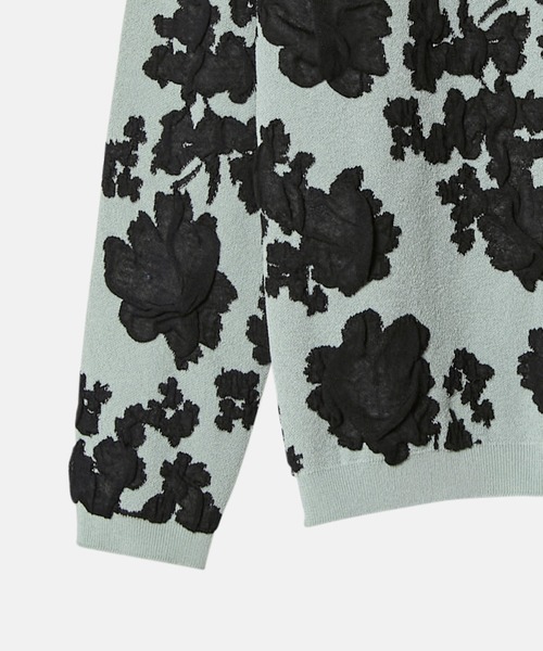 LE CIEL BLEU(ルシェルブルー)の「フラワージャカードカーディガン / Flower Jacquard Cardigan(カーディガン/ボレロ・レディース・チャコールグレー/ライトグリーン/オフホワイト・36)」の13枚目の写真