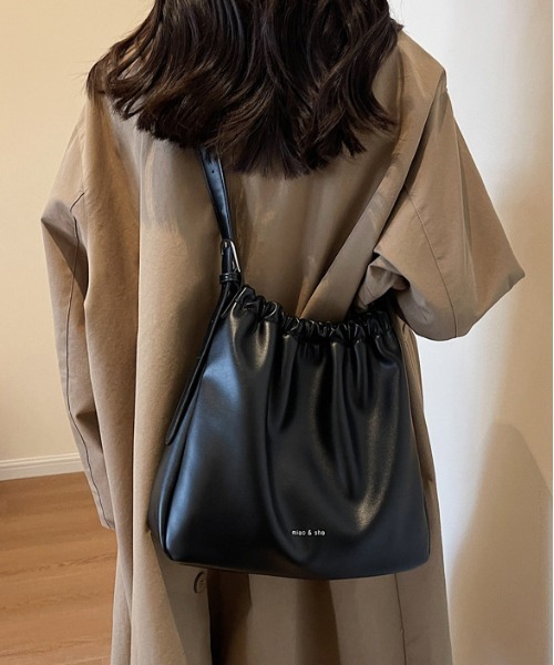 gossip！ロサンゼルス（ゴシップロサンゼルス）の「Y2K ギャザーフリル　トートバッグ 《通勤・通学に！》（ショルダーバッグ・レディース・ブラック/ブラウン・FREE）」の15枚目の写真