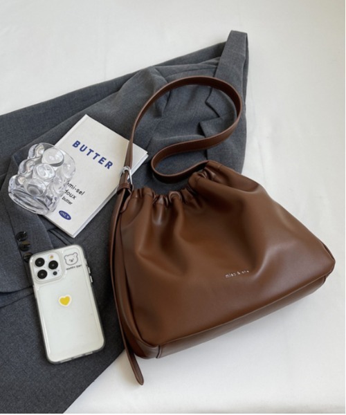 gossip！ロサンゼルス（ゴシップロサンゼルス）の「Y2K ギャザーフリル　トートバッグ 《通勤・通学に！》（ショルダーバッグ・レディース・ブラック/ブラウン・FREE）」の20枚目の写真