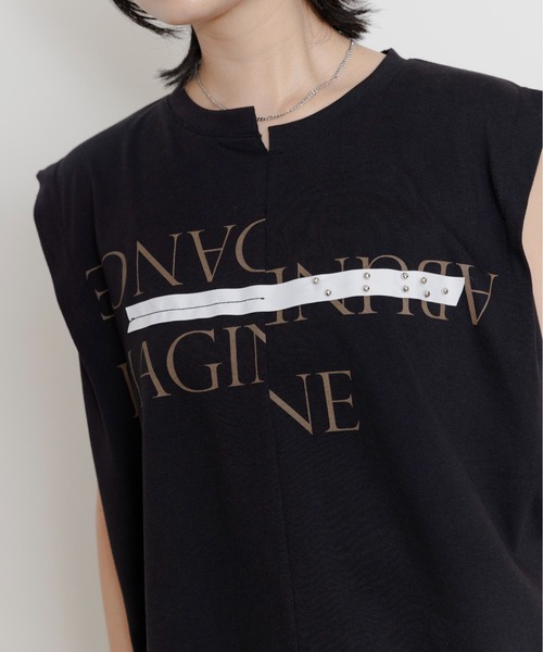 Eimee Law（エイミーロウ）の「リメイクショルダータック トップス（Tシャツ/カットソー・レディース・ダークグレー/ブラック/オフホワイト・FREE）」の11枚目の写真
