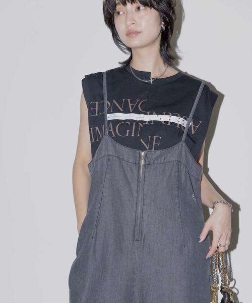 Eimee Law（エイミーロウ）の「リメイクショルダータック トップス（Tシャツ/カットソー・レディース・ダークグレー/ブラック/オフホワイト・FREE）」の21枚目の写真