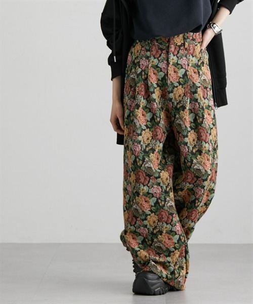 Soiunique（スワユニーク）の「総柄ジャガードワイドパンツ［Soiunique］（その他パンツ・レディース・ブラック系・01/02）」の2枚目の写真