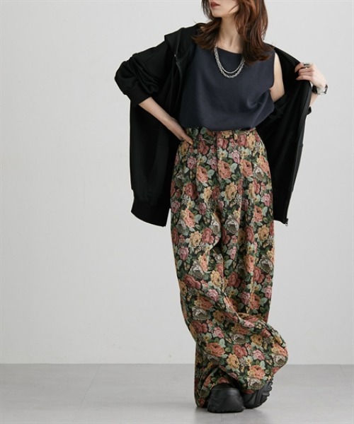 Soiunique（スワユニーク）の「総柄ジャガードワイドパンツ［Soiunique］（その他パンツ・レディース・ブラック系・01/02）」の7枚目の写真