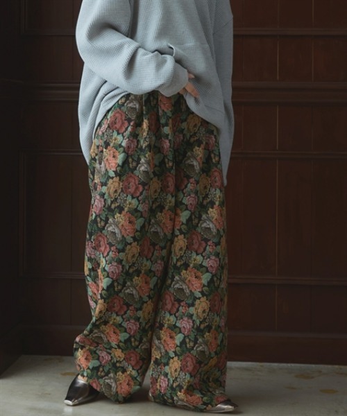 Soiunique（スワユニーク）の「総柄ジャガードワイドパンツ［Soiunique］（その他パンツ・レディース・ブラック系・01/02）」の8枚目の写真