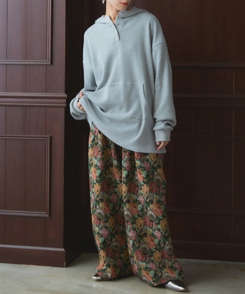 Soiunique（スワユニーク）の「総柄ジャガードワイドパンツ［Soiunique］（その他パンツ・レディース・ブラック系・01/02）」の11枚目の写真