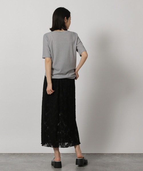 LAKOLE(ラコレ)の「ドロストシアーテレコ半袖T / 291827(Tシャツ/カットソー・レディース・グレー/オフホワイト/ブラック/イエロー・FREE)」の7枚目の写真