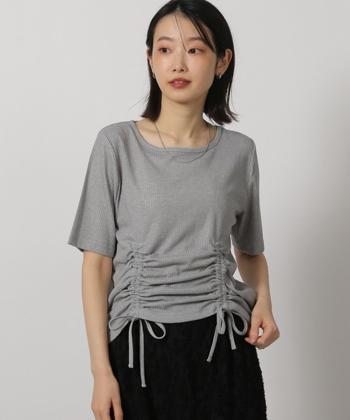 LAKOLE(ラコレ)の「ドロストシアーテレコ半袖T / 291827(Tシャツ/カットソー・レディース・グレー/オフホワイト/ブラック/イエロー・FREE)」の8枚目の写真