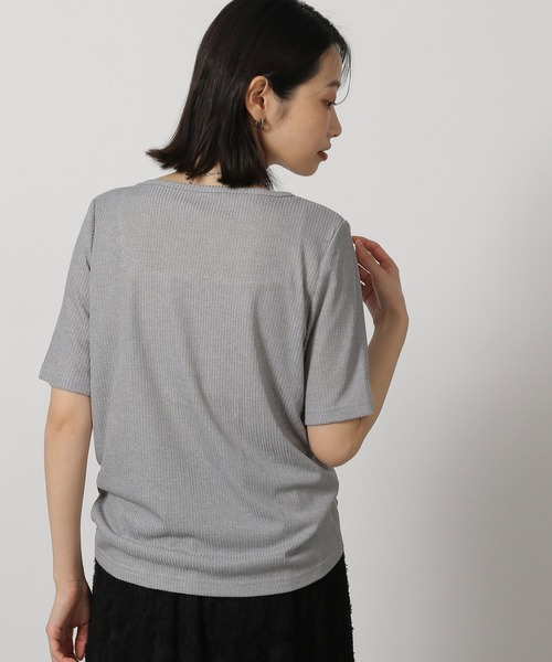 LAKOLE(ラコレ)の「ドロストシアーテレコ半袖T / 291827(Tシャツ/カットソー・レディース・グレー/オフホワイト/ブラック/イエロー・FREE)」の10枚目の写真