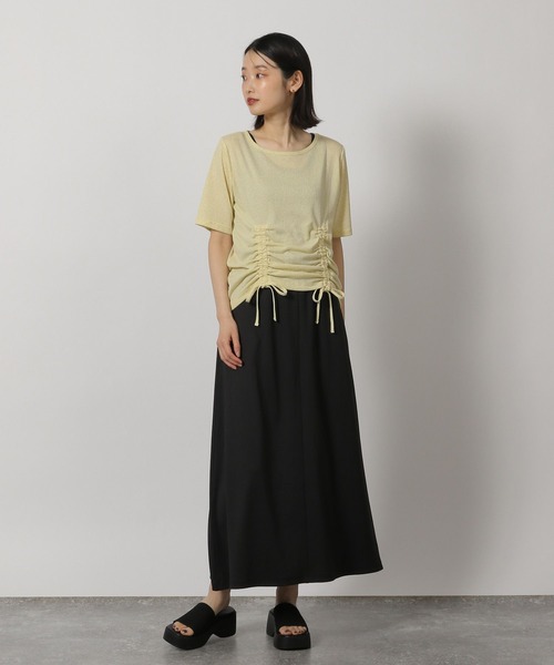 LAKOLE(ラコレ)の「ドロストシアーテレコ半袖T / 291827(Tシャツ/カットソー・レディース・グレー/オフホワイト/ブラック/イエロー・FREE)」の11枚目の写真