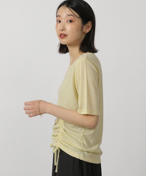 LAKOLE(ラコレ)の「ドロストシアーテレコ半袖T / 291827(Tシャツ/カットソー・レディース・グレー/オフホワイト/ブラック/イエロー・FREE)」の14枚目の写真