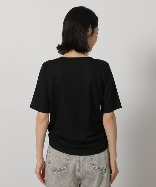 LAKOLE(ラコレ)の「ドロストシアーテレコ半袖T / 291827(Tシャツ/カットソー・レディース・グレー/オフホワイト/ブラック/イエロー・FREE)」の18枚目の写真