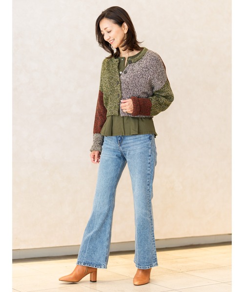 Banana Republic(バナナリパブリック)の「オーバーサイズ コットン クロップドカーディガン(カーディガン/ボレロ・レディース・ブラック×ホワイト/マルチ・L/M/XS/S)」の3枚目の写真