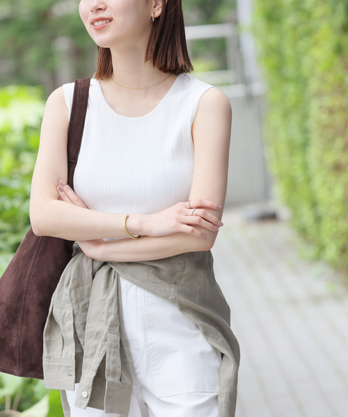JOURNAL STANDARD relume(ジャーナルスタンダード レリューム)の「【FUNCTION】ランダムリブ2WAYタンクトップ(タンクトップ・レディース・ブラック/ブラウン/ホワイト・FREE)」の1枚目の写真