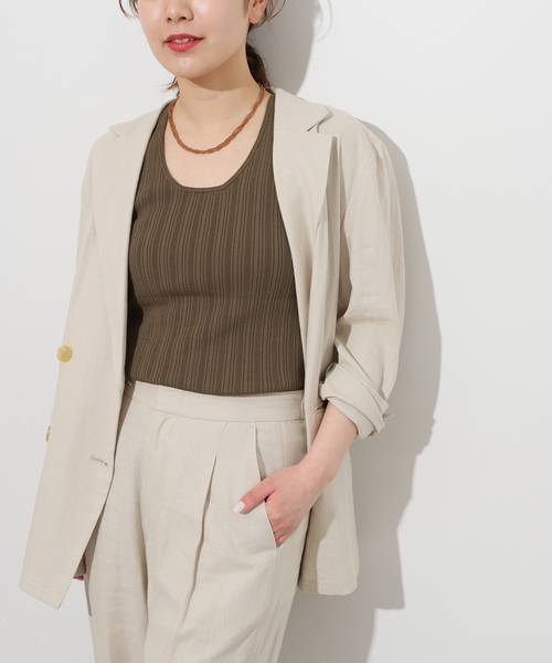 JOURNAL STANDARD relume(ジャーナルスタンダード レリューム)の「【FUNCTION】ランダムリブ2WAYタンクトップ(タンクトップ・レディース・ブラック/ブラウン/ホワイト・FREE)」の17枚目の写真