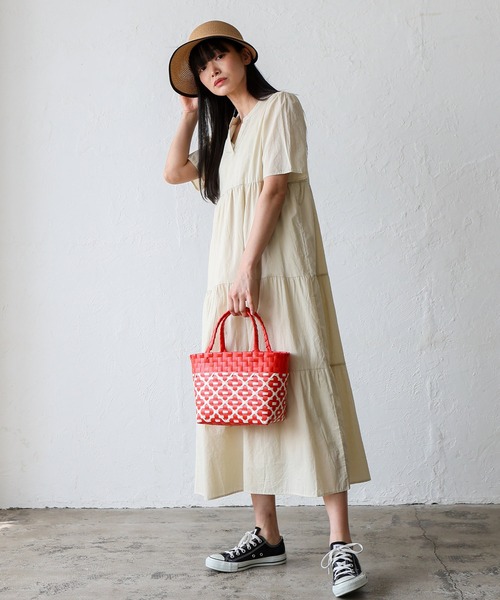 VitaFelice（ヴィータフェリーチェ）の「レトロメルカドトートバッグ かごバッグ プラかごバッグ カゴバッグ トートバッグ（かごバッグ・レディース・イエロー/グリーン/レッド/ブラック・FREE）」の14枚目の写真