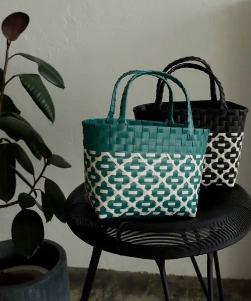 VitaFelice（ヴィータフェリーチェ）の「レトロメルカドトートバッグ かごバッグ プラかごバッグ カゴバッグ トートバッグ（かごバッグ・レディース・イエロー/グリーン/レッド/ブラック・FREE）」の5枚目の写真