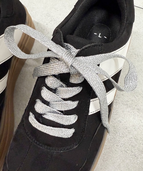 WEGO（ウィゴー）の「WEGO/ラメシューレース（シューズアクセサリー・レディース・ホワイト/シルバー/ブラック・FREE）」の8枚目の写真