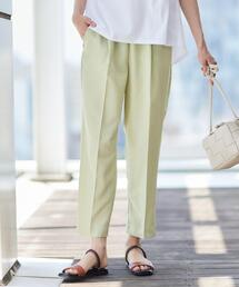 【ウエストゴム・洗える】センターライン入りテーパードパンツ（XS～L）