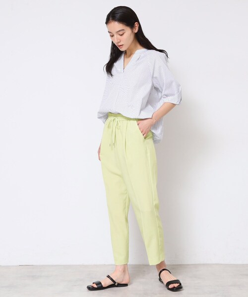 Dessin（デッサン）の「【ウエストゴム・洗える】センターライン入りテーパードパンツ（XS～L）（その他パンツ・レディース・ナチュラル/ネイビー/サックスブルー/カーキ/ライトイエロー系・00/01/02/03）」の9枚目の写真