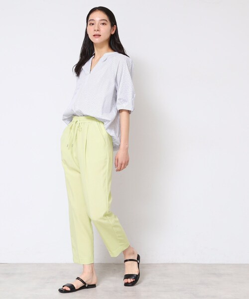 Dessin（デッサン）の「【ウエストゴム・洗える】センターライン入りテーパードパンツ（XS～L）（その他パンツ・レディース・ナチュラル/ネイビー/サックスブルー/カーキ/ライトイエロー系・00/01/02/03）」の10枚目の写真