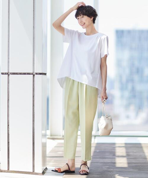 Dessin（デッサン）の「【ウエストゴム・洗える】センターライン入りテーパードパンツ（XS～L）（その他パンツ・レディース・ナチュラル/ネイビー/サックスブルー/カーキ/ライトイエロー系・00/01/02/03）」の13枚目の写真