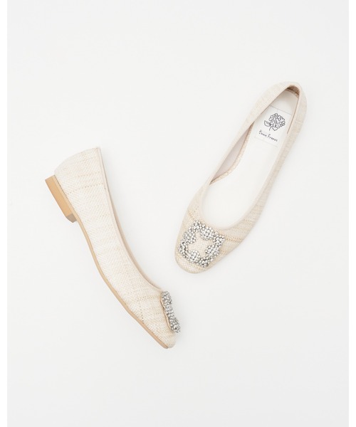 フラット パナマ ビジュー パンプス（パンプス）｜Emma Francis（エマ