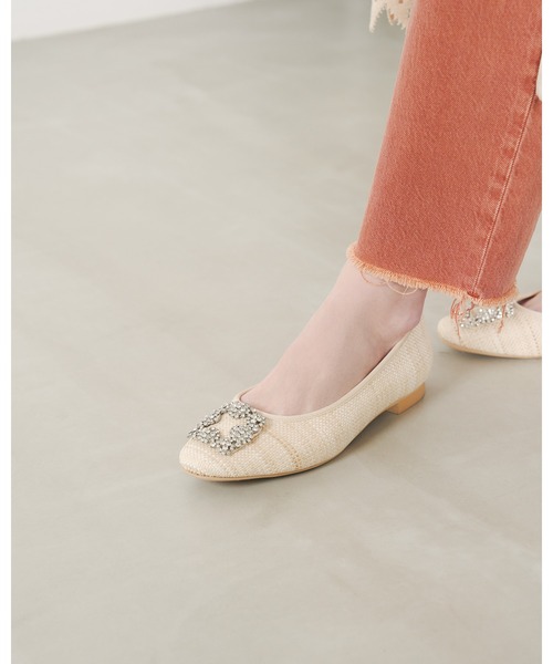 フラット パナマ ビジュー パンプス（パンプス）｜Emma Francis（エマ