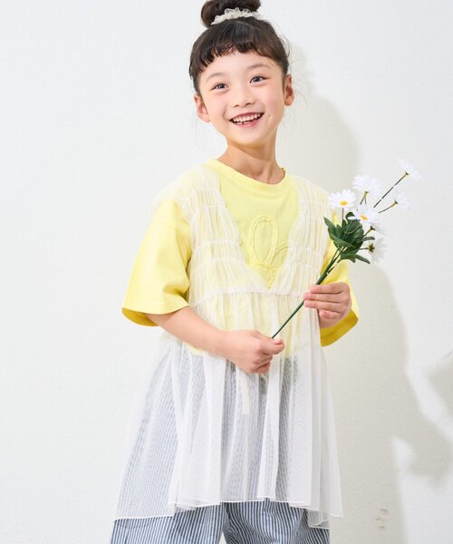 CIAOPANIC TYPY(チャオパニックティピー)の「【WEB限定】【KIDS】ピグメント加工フラワーロープTee(Tシャツ/カットソー・キッズ・ライトグレー/イエロー/チャコールグレー/ブルー/レッド・SMALL/MEDIUM/LARGE/X-LARGE/XX-LARGE)」の4枚目の写真