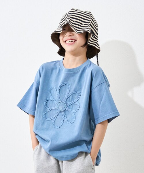 CIAOPANIC TYPY(チャオパニックティピー)の「【WEB限定】【KIDS】ピグメント加工フラワーロープTee(Tシャツ/カットソー・キッズ・ライトグレー/イエロー/チャコールグレー/ブルー/レッド・SMALL/MEDIUM/LARGE/X-LARGE/XX-LARGE)」の3枚目の写真