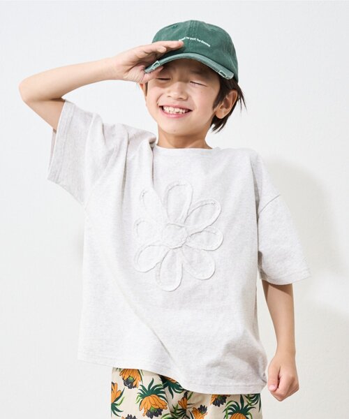 セール】【WEB限定】【KIDS】ピグメント加工フラワーロープTee