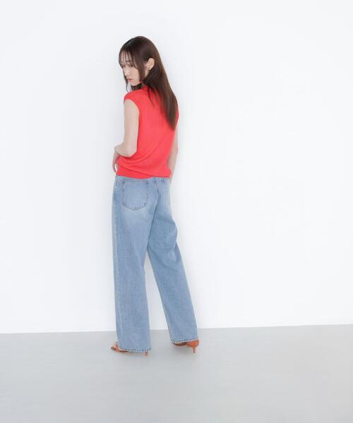 NATURAL BEAUTY BASIC(ナチュラルビューティーベーシック)の「◇【Oggi掲載】シアーリブニット(ニット/セーター・レディース・ライトグリーン/レッド/ブラック・FREE)」の5枚目の写真
