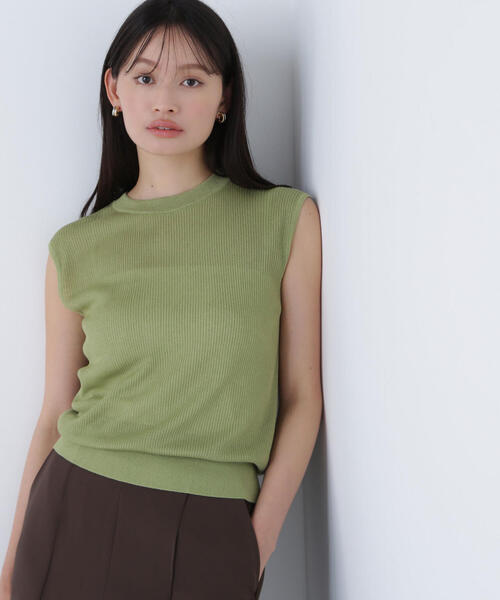 ニット セーター 「Oggi8月号掲載」シアーリブニット レディース NATURAL BEAUTY BASIC ニット セーター 「Oggi8月号掲載」シアー