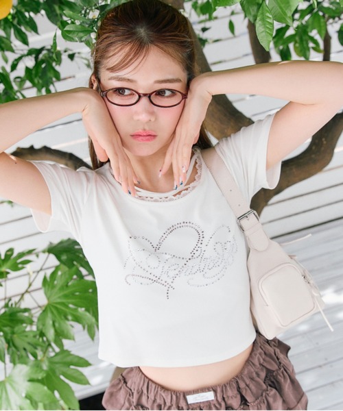 OLIVE des OLIVE（オリーブデオリーブ）の「【デイリー使いにも◎】カラフルTシャツ（Tシャツ/カットソー・レディース・オフホワイト/サックスブルー/ミント/ネイビー/レッド/ピンク・FREE）」の9枚目の写真