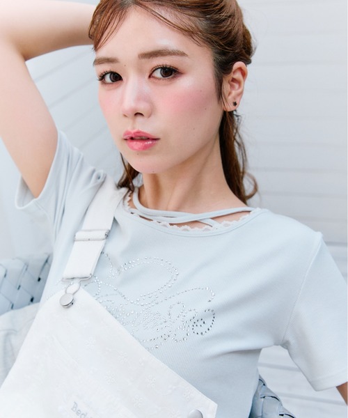 OLIVE des OLIVE（オリーブデオリーブ）の「【デイリー使いにも◎】カラフルTシャツ（Tシャツ/カットソー・レディース・オフホワイト/サックスブルー/ミント/ネイビー/レッド/ピンク・FREE）」の13枚目の写真