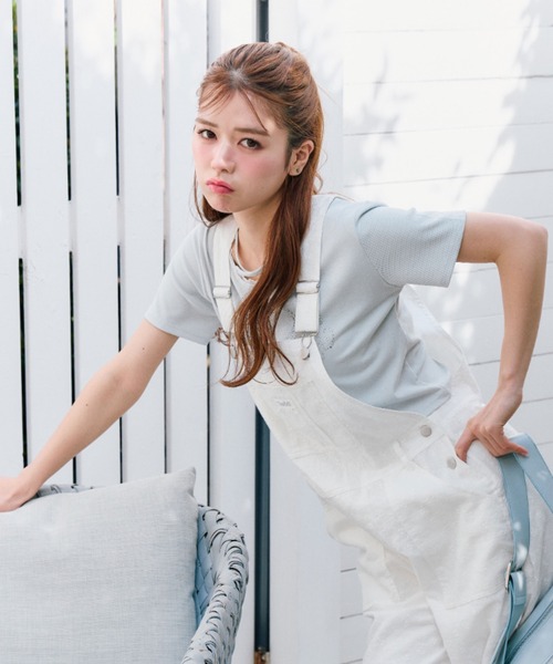 OLIVE des OLIVE（オリーブデオリーブ）の「【デイリー使いにも◎】カラフルTシャツ（Tシャツ/カットソー・レディース・オフホワイト/サックスブルー/ミント/ネイビー/レッド/ピンク・FREE）」の19枚目の写真