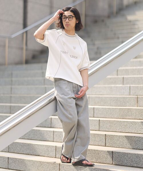 CRAFT STANDARD BOUTIQUE（クラフトスタンダードブティック）の「デニムバギーパンツ（デニムパンツ・メンズ・ブラック/ライトブルー・M/L/XL）」の5枚目の写真