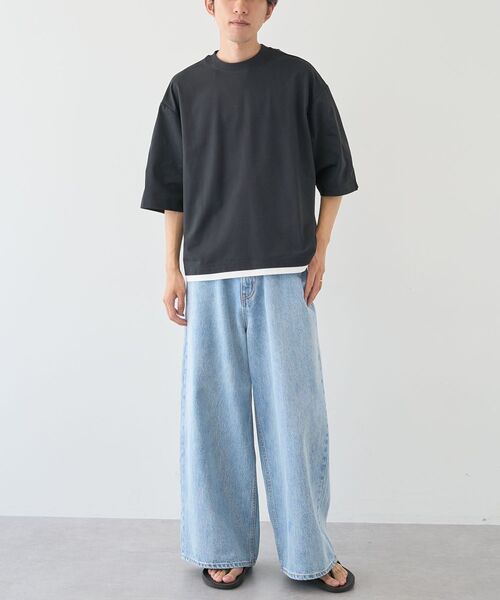 CRAFT STANDARD BOUTIQUE（クラフトスタンダードブティック）の「デニムバギーパンツ（デニムパンツ・メンズ・ブラック/ライトブルー・M/L/XL）」の21枚目の写真