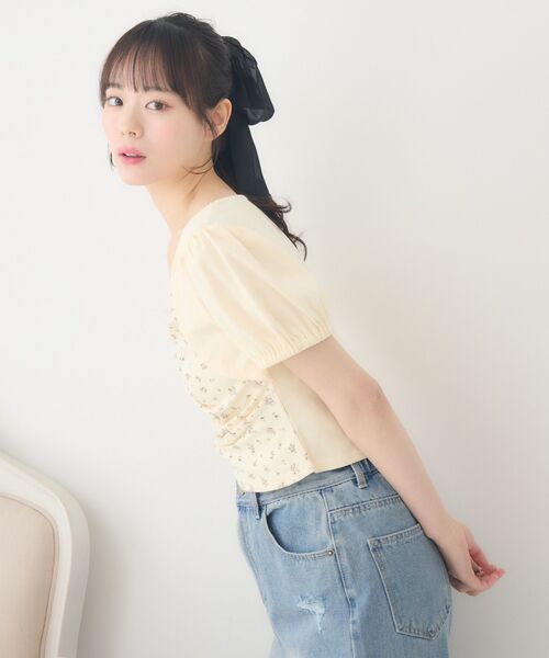 ems excite(エムズエキサイト)の「ボレロレイヤード風CT(Tシャツ/カットソー・レディース・イエロー/ブルー/ナチュラル・FREE)」の7枚目の写真