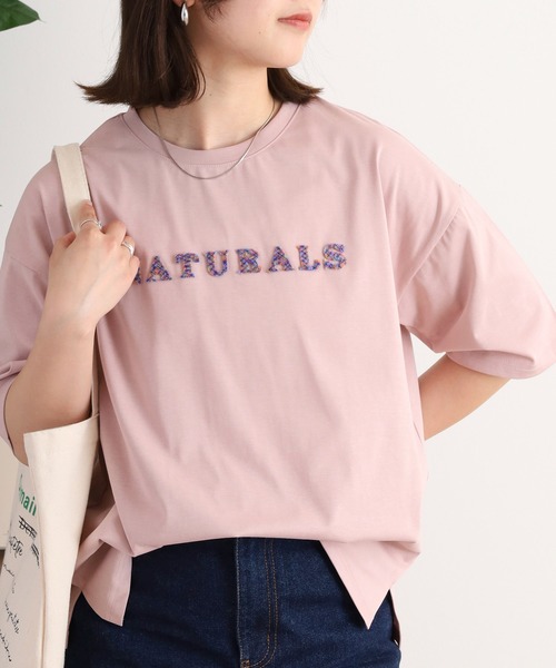 BRODIAEA(ブローディア)の「BRODIAEA 歯ブラシ加工カラフルロゴ半袖Tシャツ(Tシャツ/カットソー・レディース・グレイッシュベージュ/オフホワイト/ピンク/ブラック・40)」の17枚目の写真