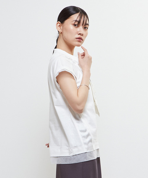 SOFFITTO(ソフィット)の「【AULA AILA別注】MILITARY T-SHIRT(Tシャツ/カットソー・レディース・チャコールグレー/ホワイト・FREE)」の4枚目の写真