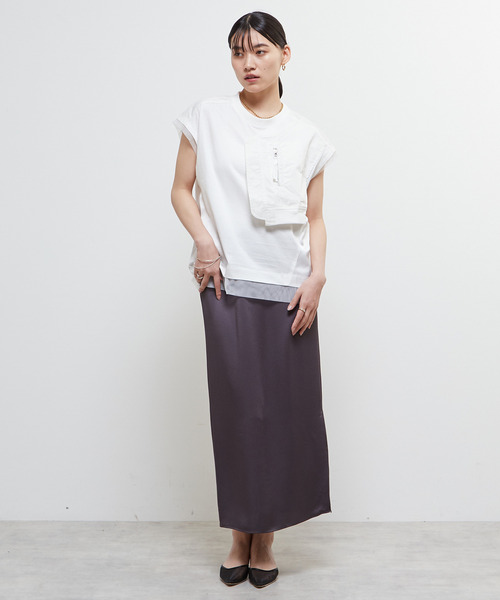 SOFFITTO(ソフィット)の「【AULA AILA別注】MILITARY T-SHIRT(Tシャツ/カットソー・レディース・チャコールグレー/ホワイト・FREE)」の6枚目の写真
